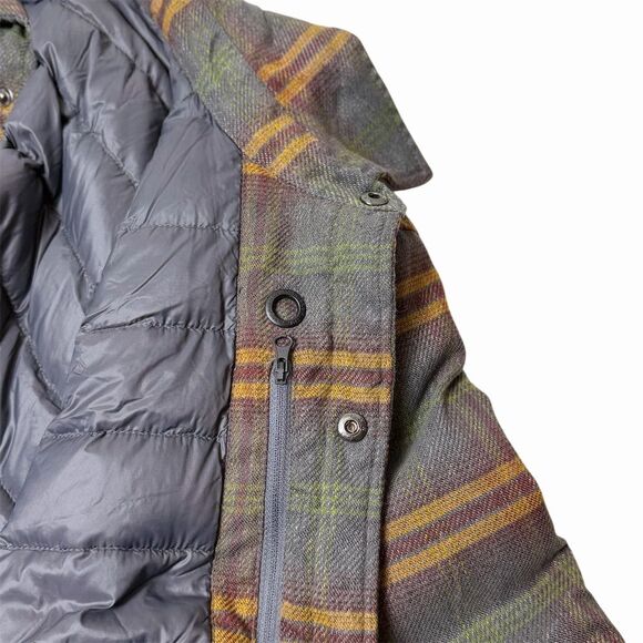 PraNa Men's Plaid Overcoat Jacket Brown 2XL Casual Fall - Picture 3 of 15